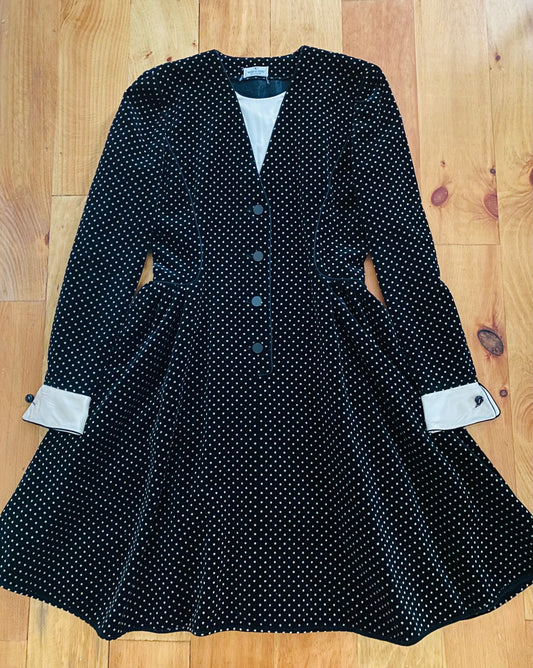 VALENTINO BOUTIQUE, EARLY 1990s POLKA DOT KNEE LENGTH DRESS