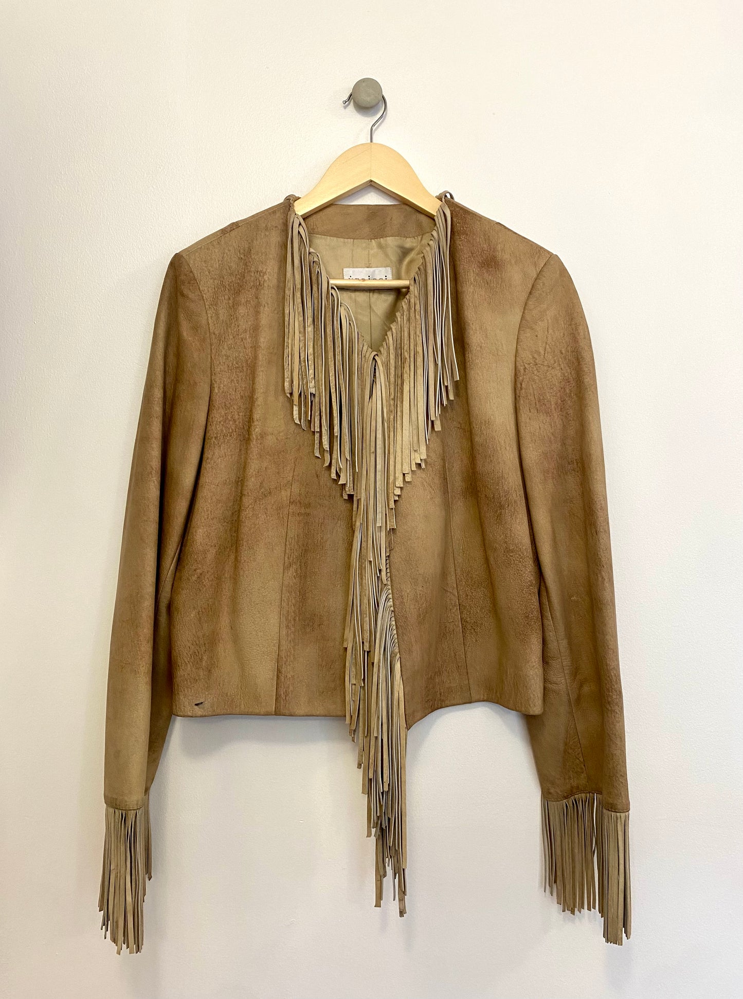 VINTAGE 90’s FRINGE BROWN LEATHER JACKET