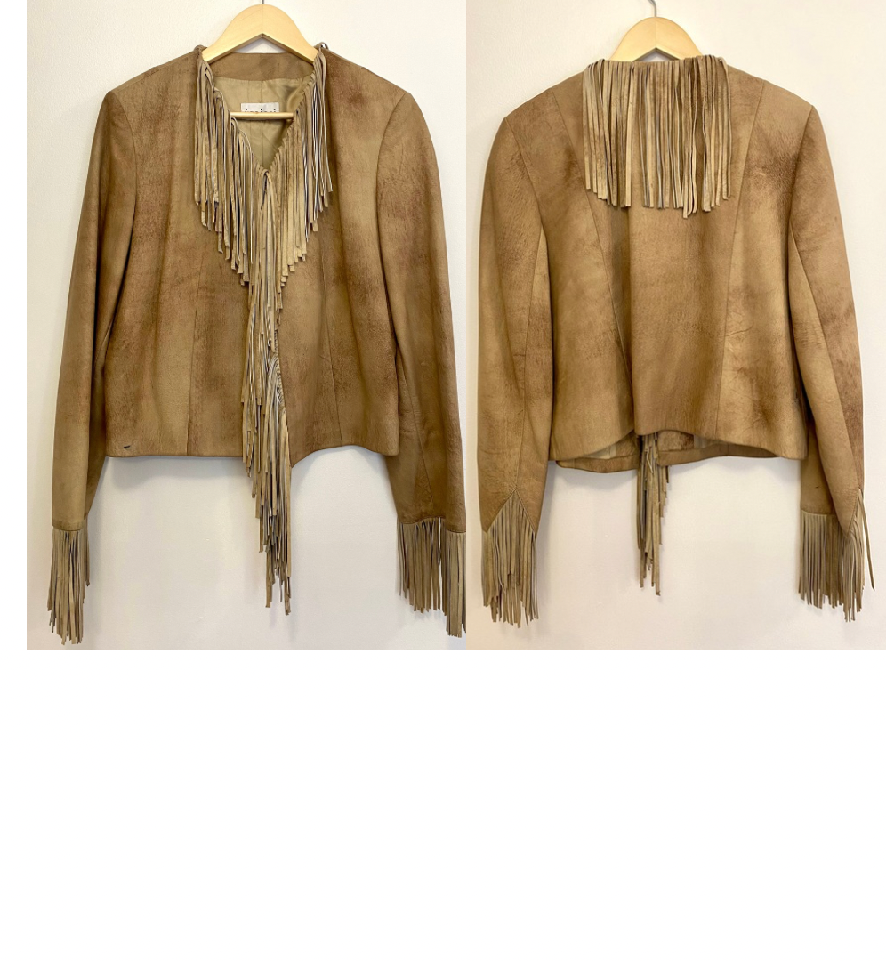 VINTAGE 90’s FRINGE BROWN LEATHER JACKET