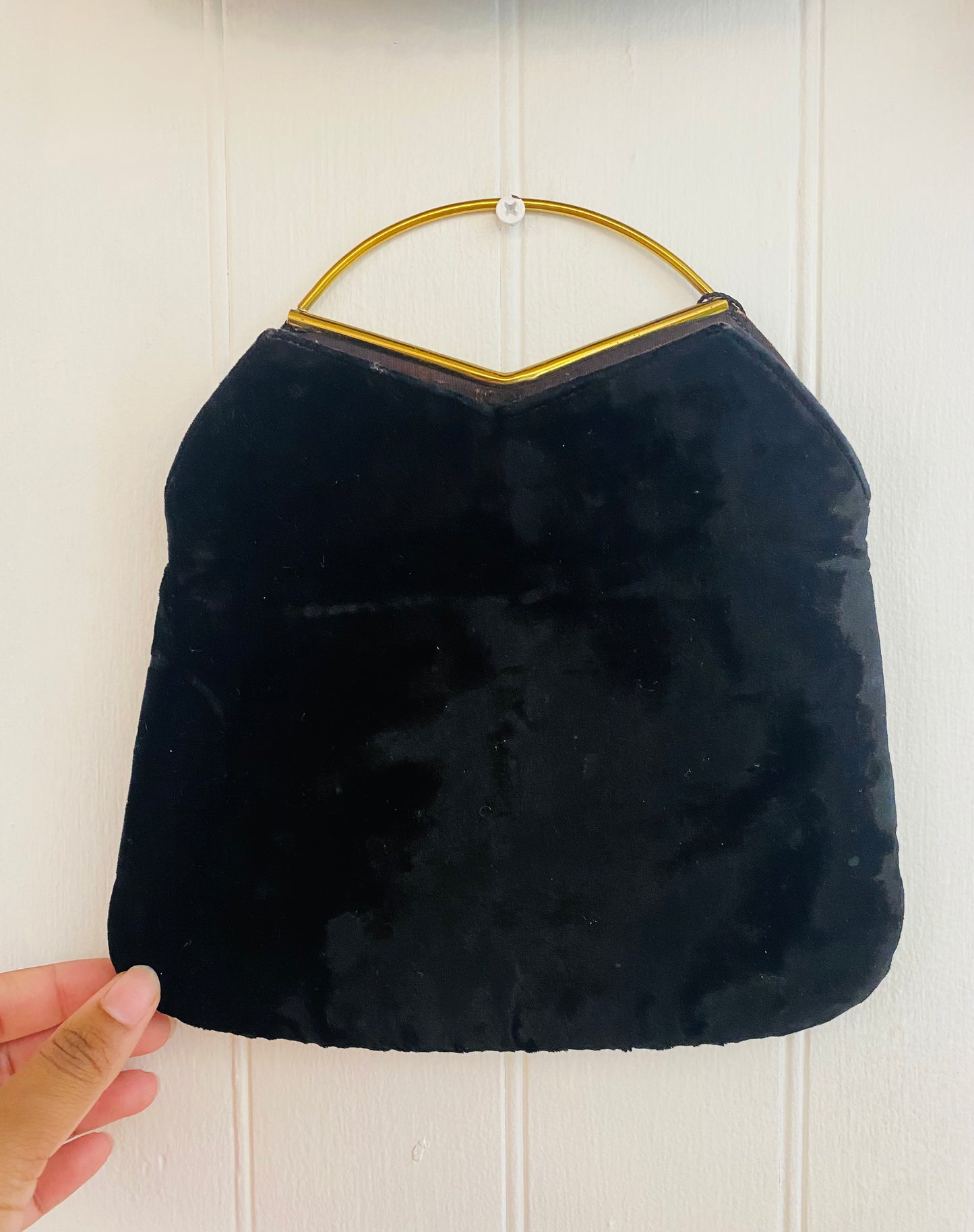 1940s BLACK VELVET MINI PURSE