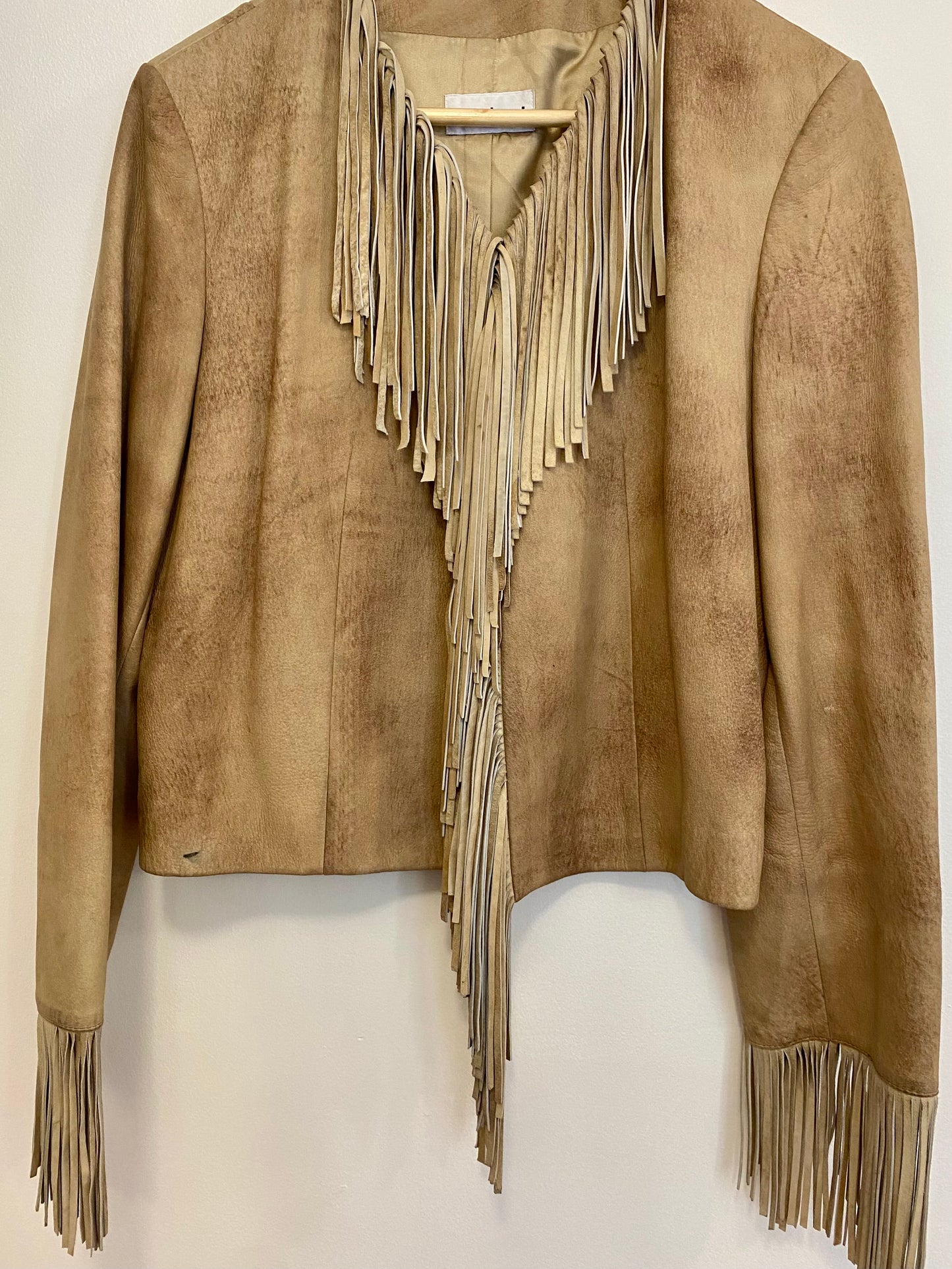 VINTAGE 90’s FRINGE BROWN LEATHER JACKET