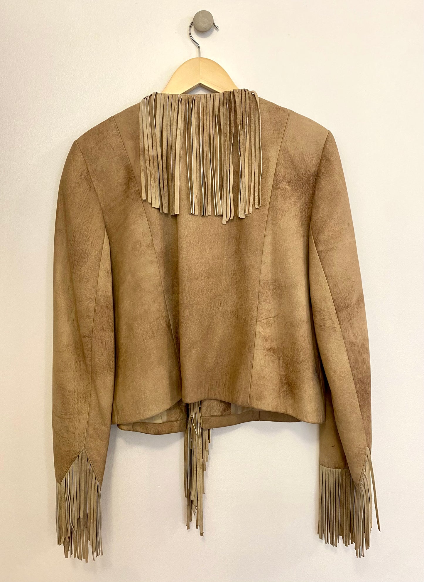 VINTAGE 90’s FRINGE BROWN LEATHER JACKET