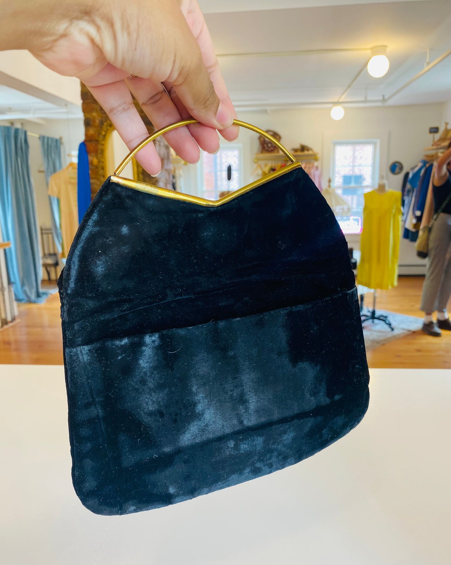 1940s BLACK VELVET MINI PURSE