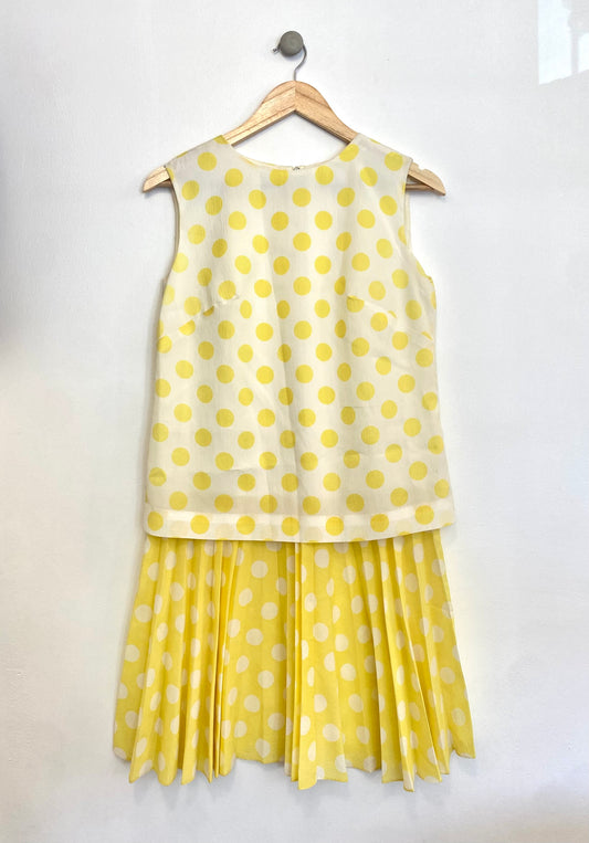 1960s YELLOW POLKA DOT DRESS