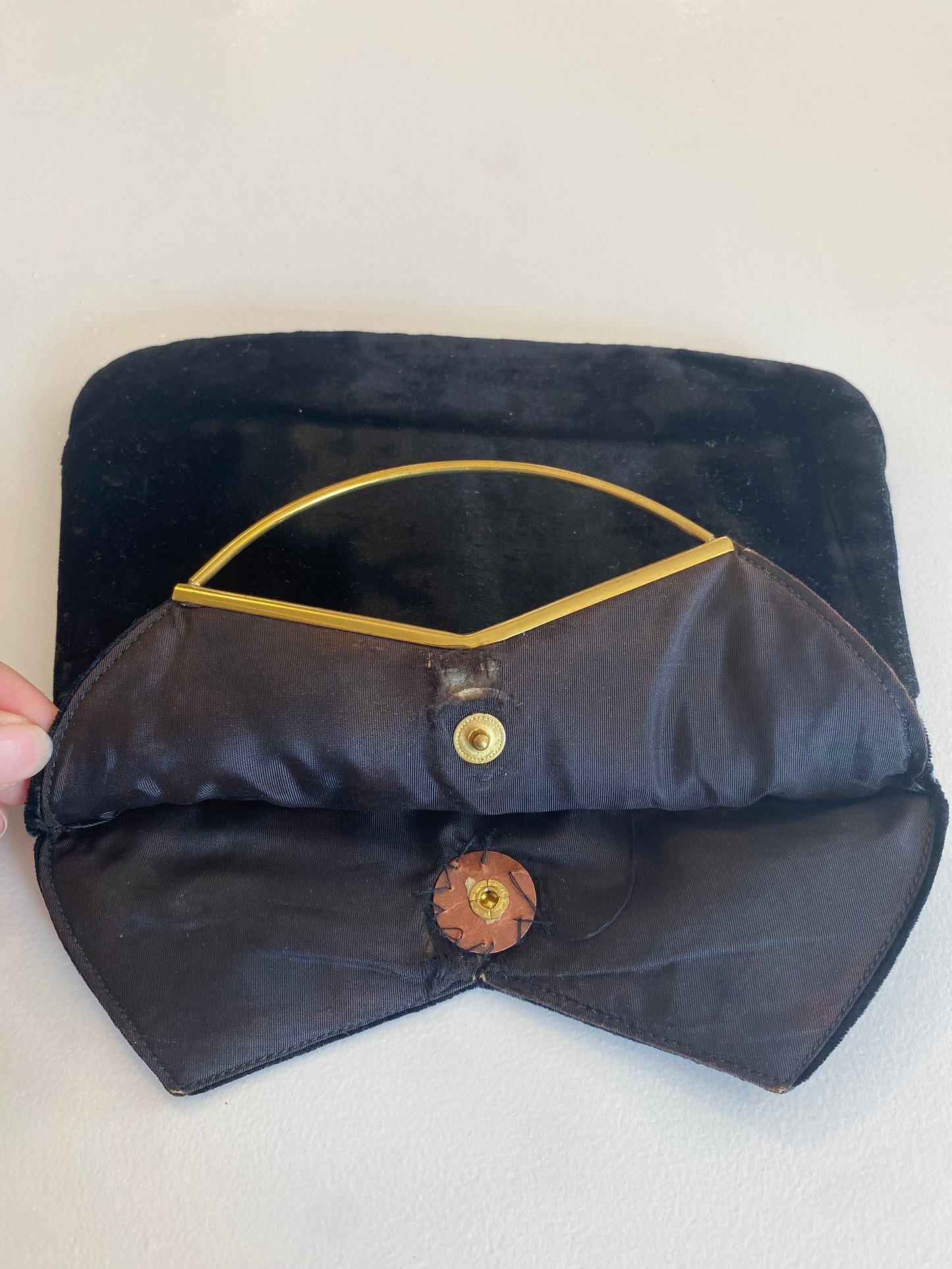 1940s BLACK VELVET MINI PURSE