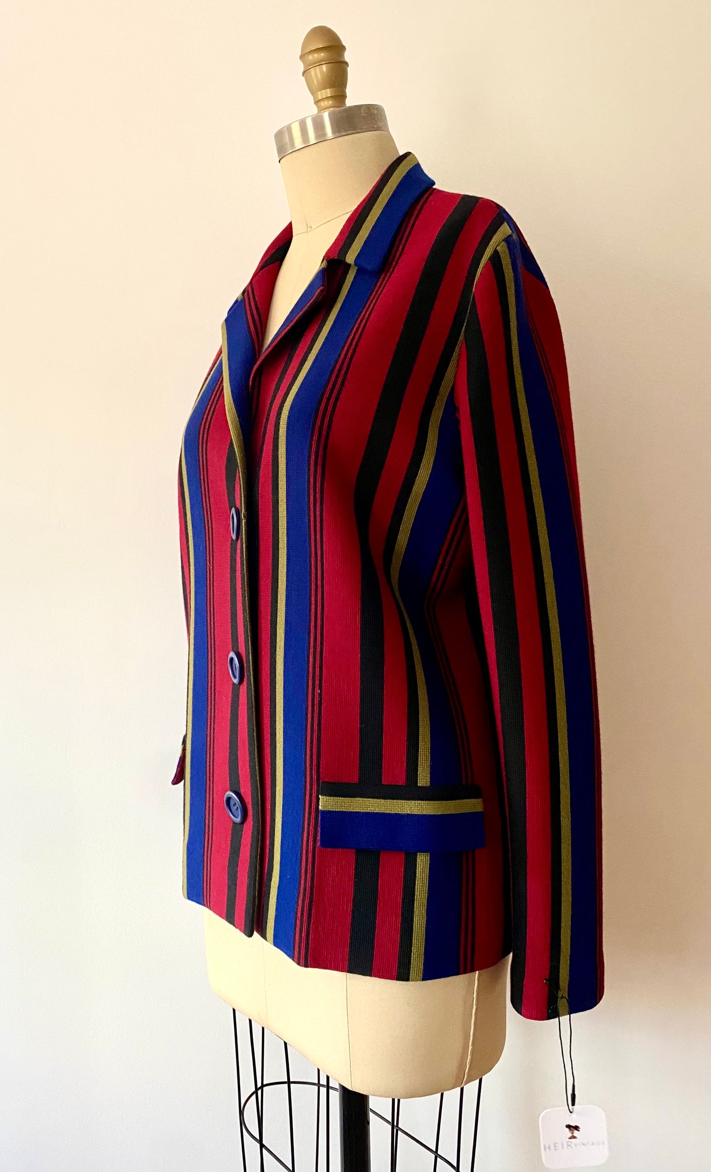 GOLDWORM, 1970s STRIPED LS BLAZER