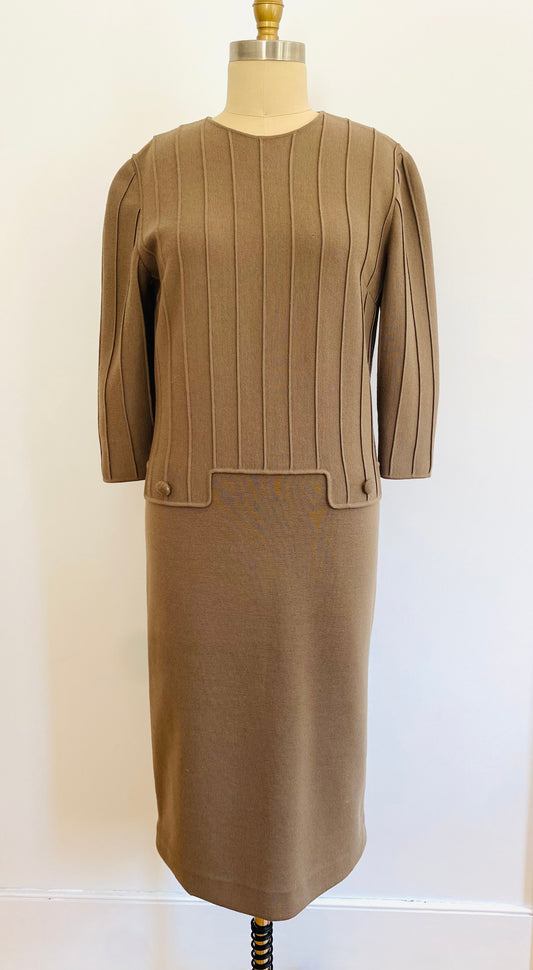 GINO PAOLI, 1950s MID-SLEEVE WOOL SWEATER DRESS