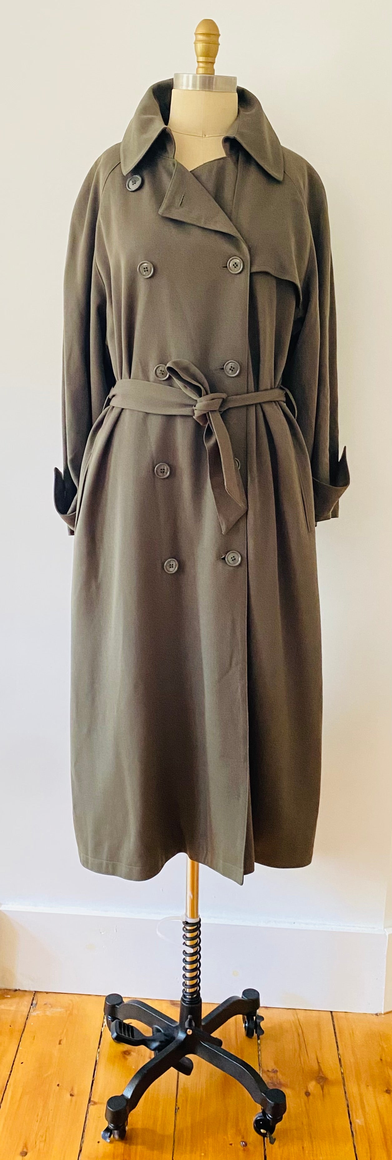 Drapey open shop trench coat